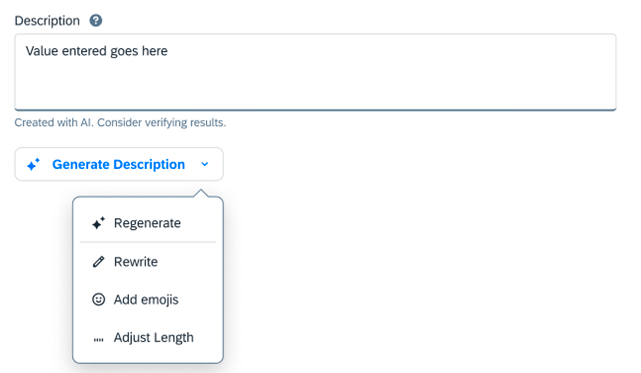 Quick prompt fine-tuning menu
