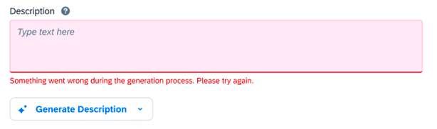 Quick prompt error state