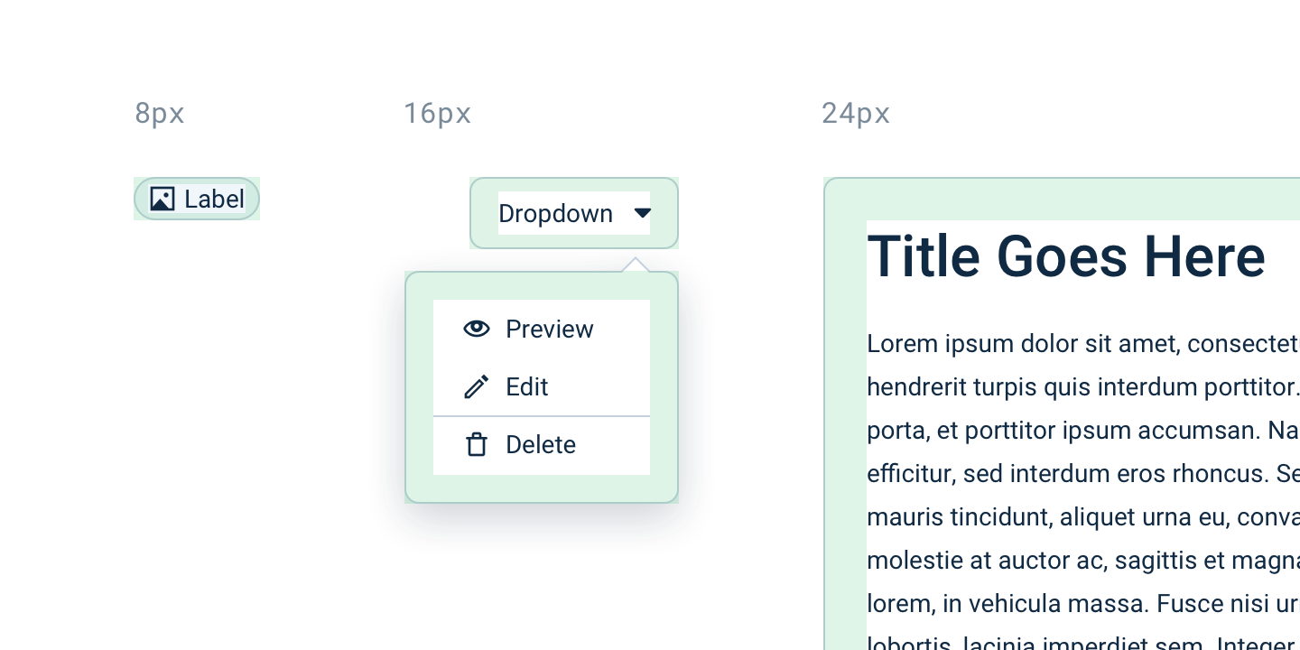 Smaller box, smaller padding illustration