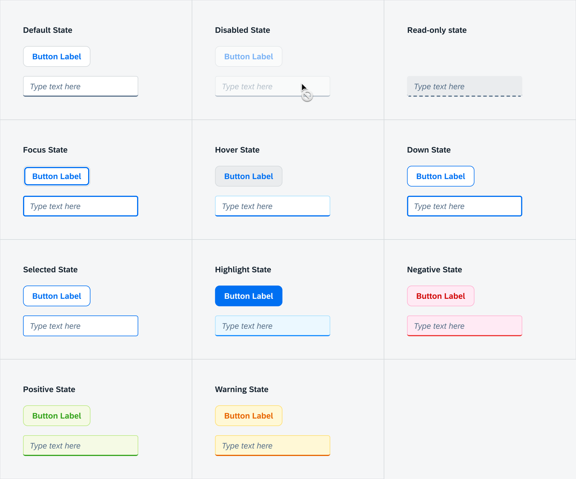 Examples for how states modify the appearance of components